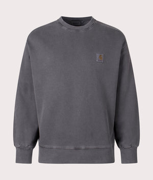 Oversized Nelson Sweatshirt in Charcoal by Carhartt WIP. EQVVS Front Angle Shot.
