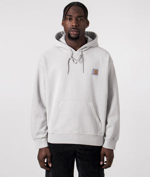 Carhartt WIP Oversized Nelson Hoodie in Sonic Silver grey, 100% Cotton. Front Shot at EQVVS