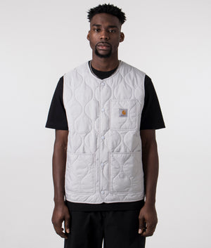 Carhartt Skyton Vest in Sonic Silver, 100% Cotton Front Shot at EQVVS