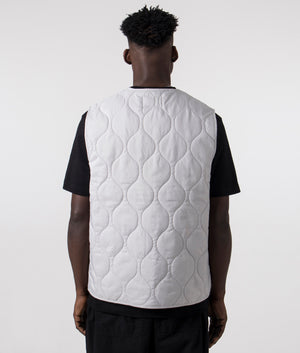 Quilted Carhartt Skyton Vest in Sonic Silver, 100% Cotton Back Shot at EQVVS