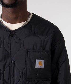 Carhartt WIP Skyton Quilted Liner in Black, 100% polyester Detail Shot at EQVVS