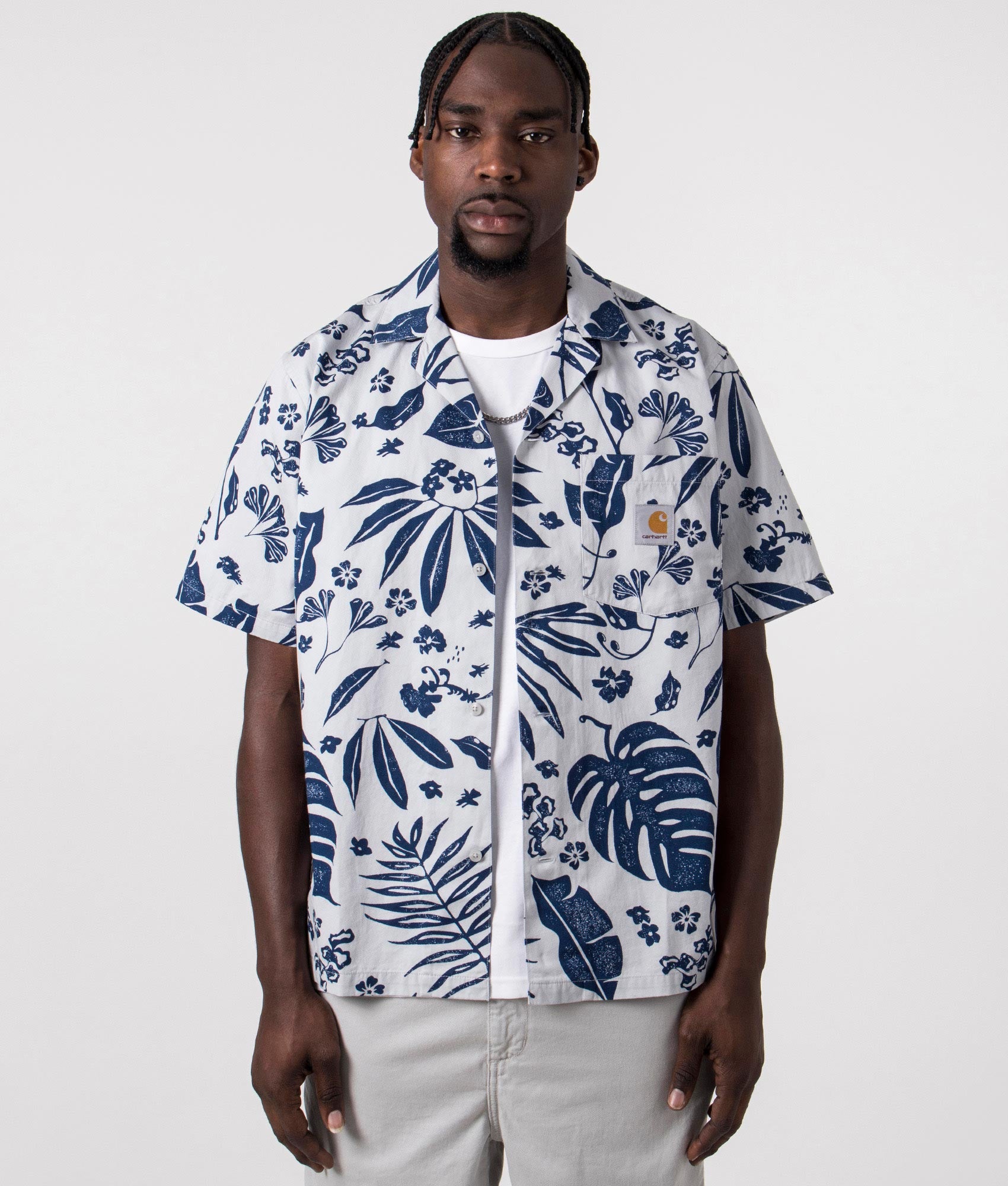 Short Sleeve Woodblock Shirt in Sonic Silver | Carhartt WIP | EQVVS