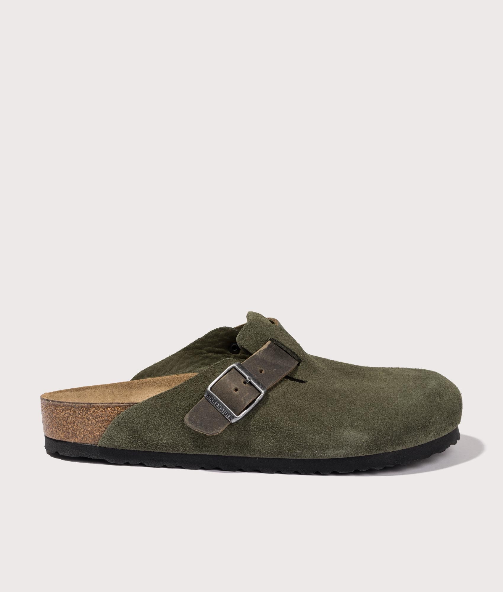 Birkenstock Boston Mixed Leather Clogs in Thyme | EQVVS Menswear