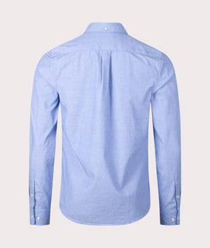 Barbour Lifestyle Tonal Crest Poplin Tailored Shirt in Sky Blue, 100% Cotton Back Shot at EQVVS