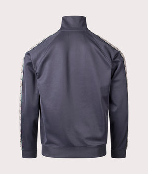 Fred Perry Contrast Tape Track Top Anchor Grey/Black Back Shot At EQVVS