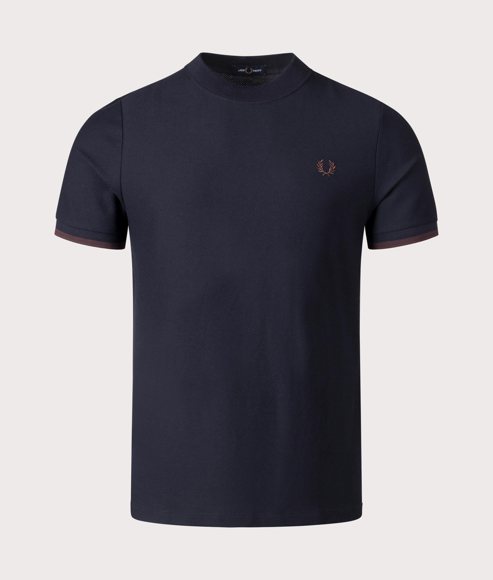Fred Perry Tipped Cuff Pique T-Shirt in Navy | EQVVS Menswear