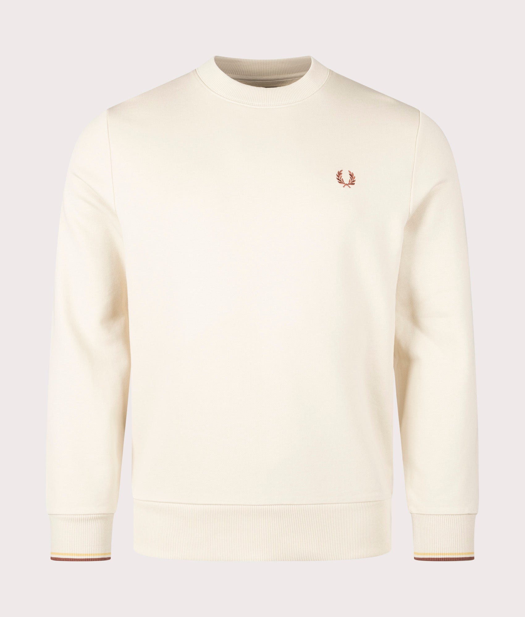 Crew Neck Sweatshirt Oatmeal/Whiskey Brown | Fred Perry | EQVVS