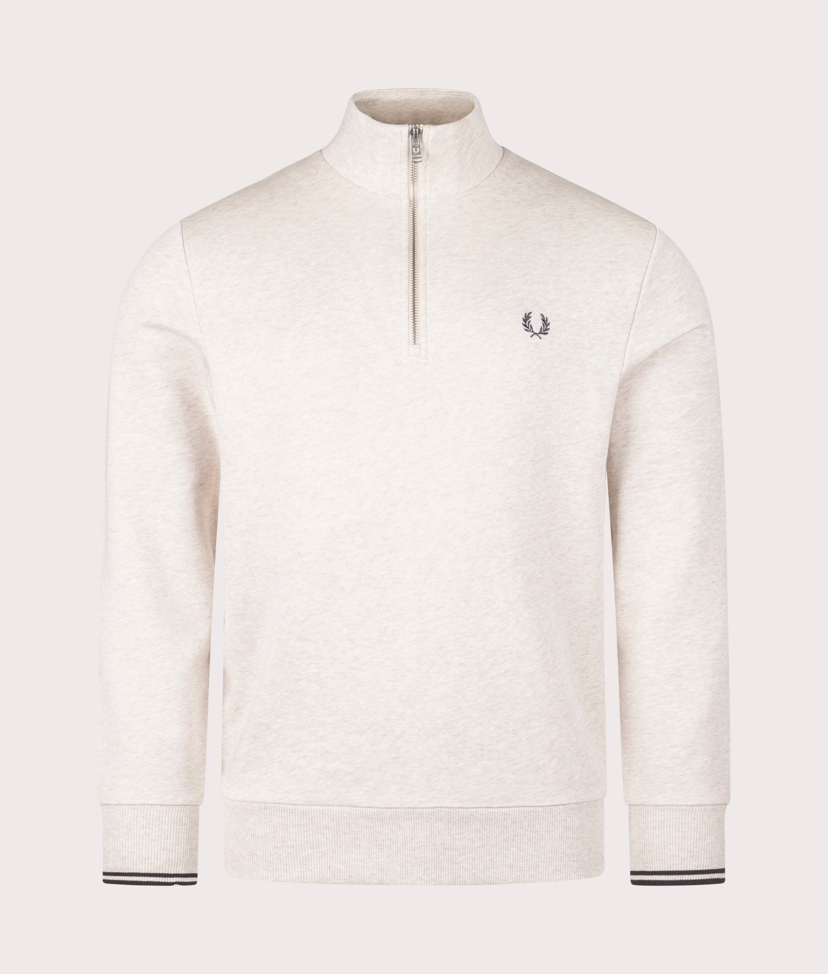 Quarter Zip Sweatshirt Porridge Marl | Fred Perry | EQVVS