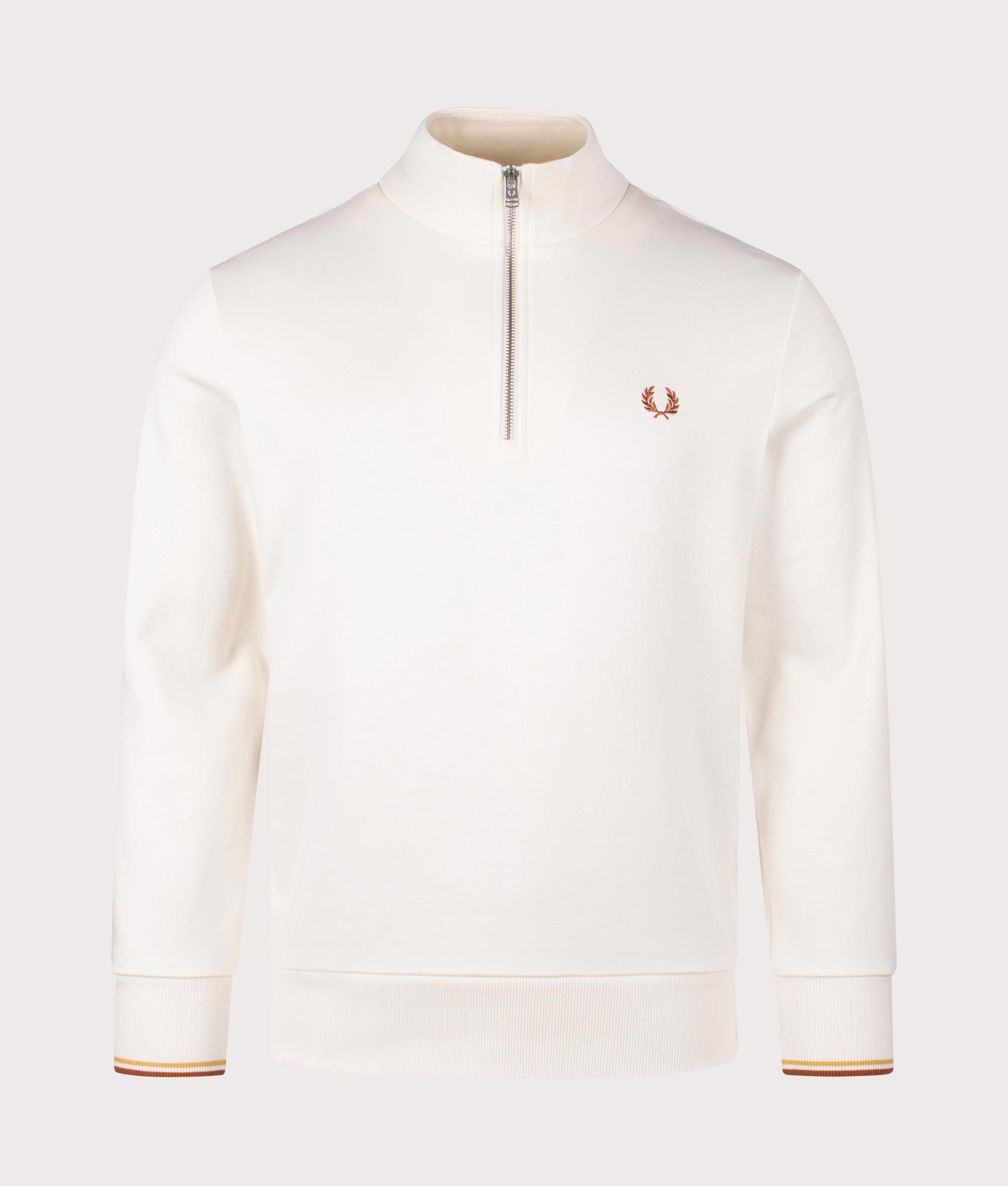 Quarter Zip Sweatshirt Ecru | Fred Perry | EQVVS