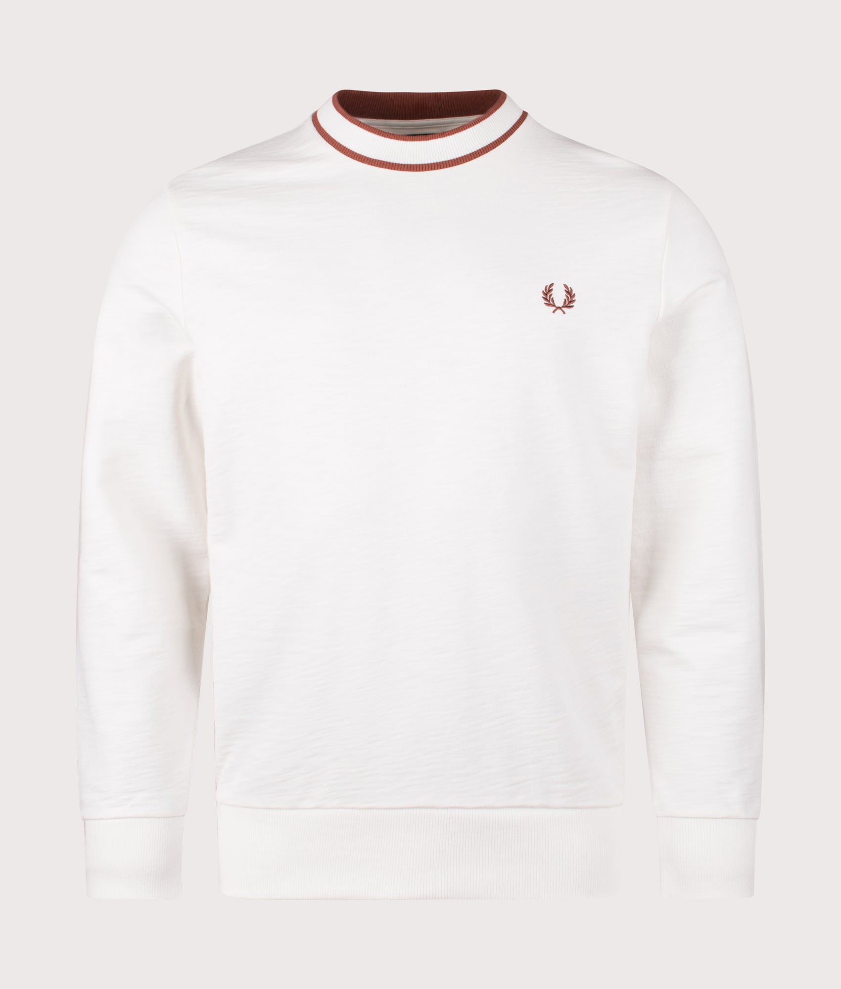 【FRED PERRY】 Striped Trim Sweatshirt ★ Light Ecru Striped Trim Sweatshirt in Light Ecru | Fred Perry | EQVVS