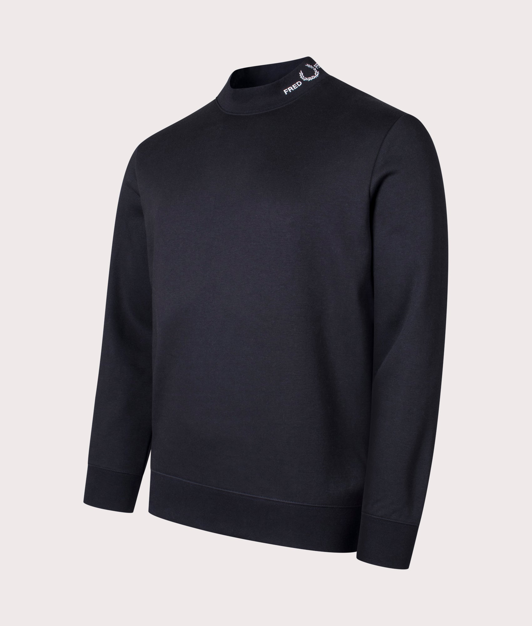 Branded Collar Sweatshirt in Black | Fred Perry | EQVVS 