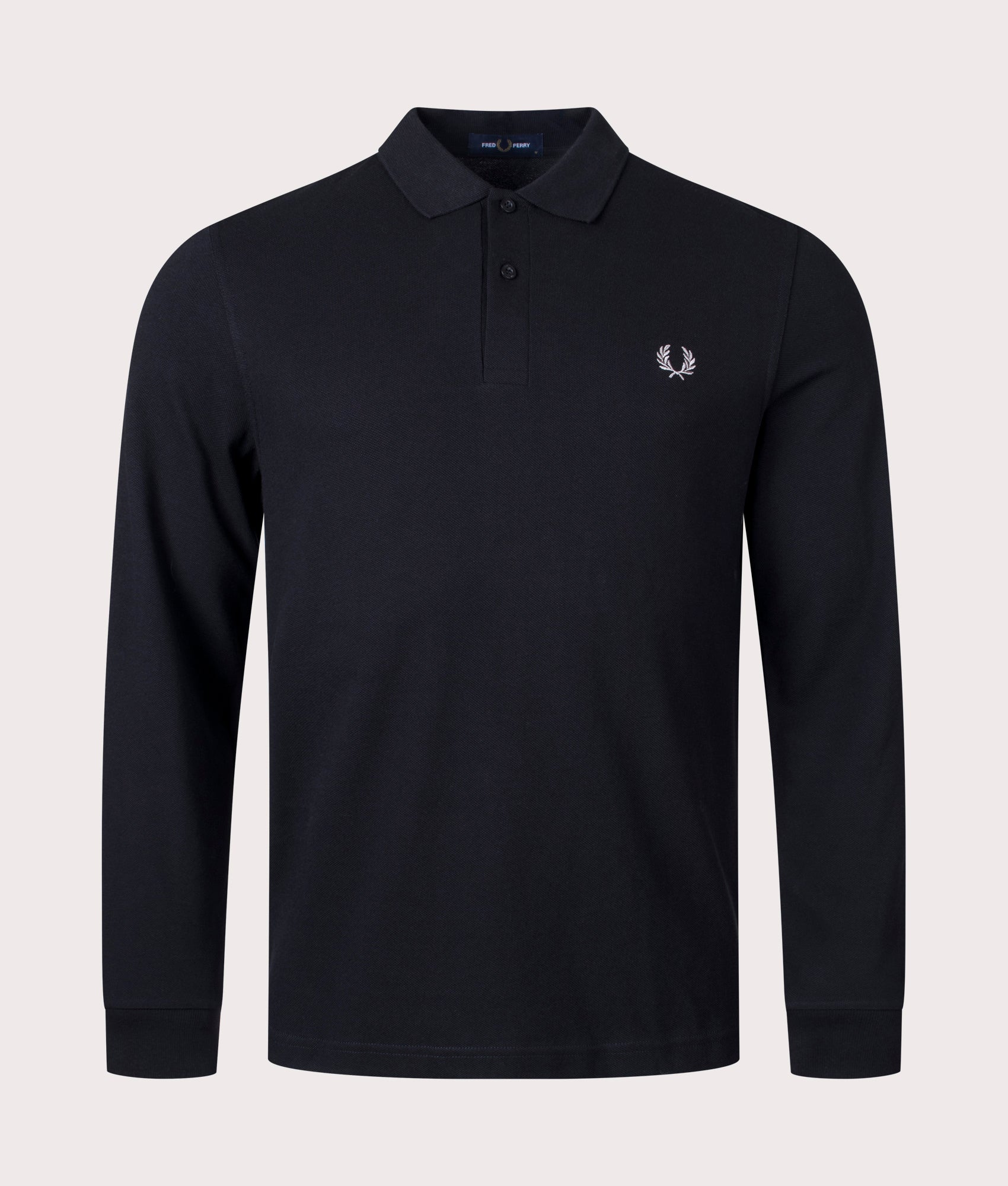 Long Sleeve Fred Perry Tennis Polo Shirt Black & Chrome Fred Perry