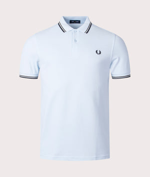 Fred Perry Twim Tipped Polo Shirt, Blue, EQVVS, Front