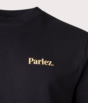 Reefer T-Shirt in Black by Parlez. EQVVS Detail Shot.