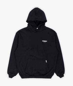Represent Owners Club Hoodie Black Relaxed Fit Front Shot EQVVS