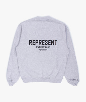 Represent Owners Club Sweatshirt Relaxed Fit in Ash Grey back Shot EQVVS