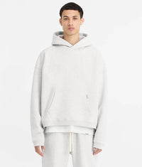 Oversized Initial Boxy Hoodie: 508 Ice Grey Marl