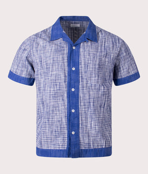 Border Road Shirt in Blue Navy by Universal works. EQVVS front angle shot