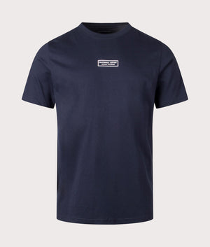 Injection T-Shirt in Navy by Marshall Artist. EQVVS Front Angle Shot.