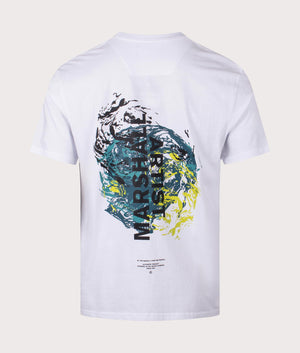 Marshall artist Wuji T-Shirt in 002 white with back print back shot at EQVVS