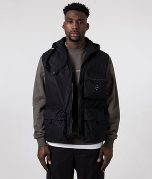 A-COLD-WALL Modular Gilet in onyx front unzipped shot at EQVVS