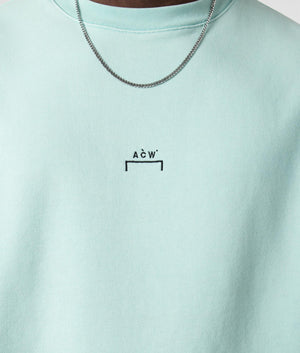 A-COLD-WALL Essential Sweatshirt in faded turquoise detail shot at EQVVS