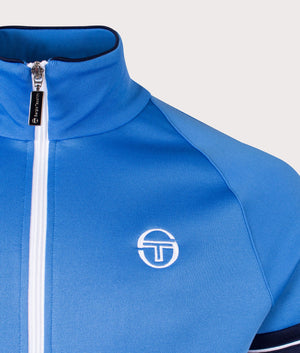 Orion Track Top in Palace Blue/White by Sergio Tacchini. EQVVS Detail Shot.
