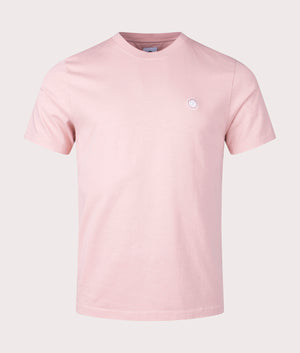 Pretty Green Mitchell T-Shirt in Pale Pink Front Shot at EQVVS