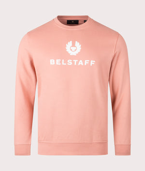 Belstaff Signature Crewneck Sweatshirt in Rust pink Front shot EQVVS