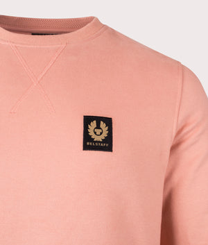 Belstaff Sweatshirt in rust pink detial shot at EQVVS