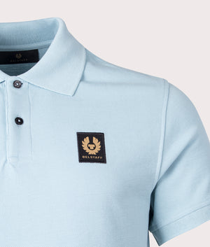 Belstaff Polo Shirt in skline blue detial shot at EQVVS