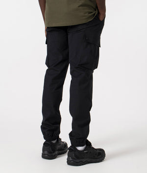Trialmaster Cargo Trousers in black by Belstaff. EQVVS side back angle shot