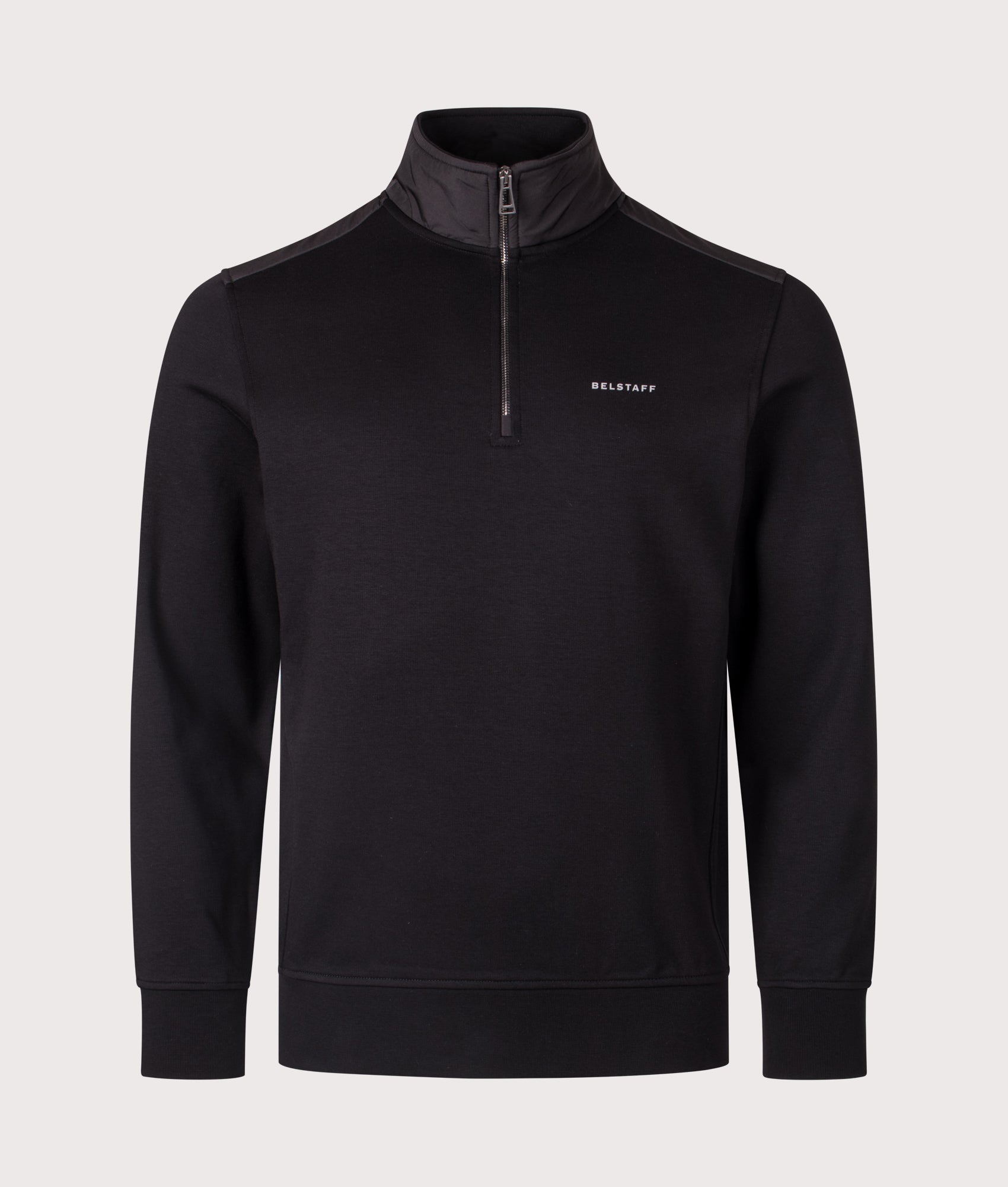 Alloy Quarter Zip Sweatshirt in Black | Belstaff | EQVVS