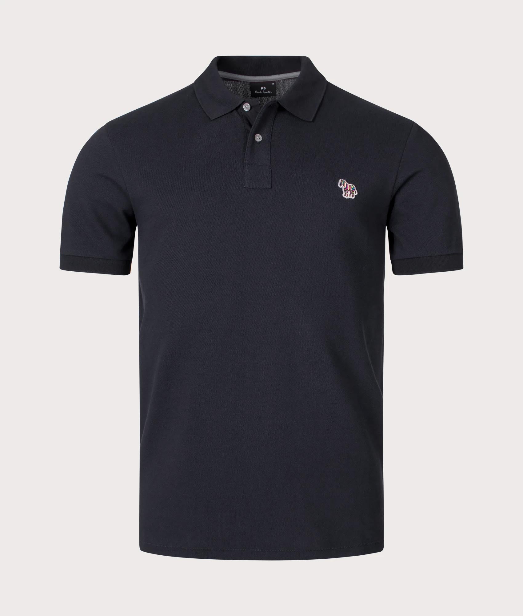 Tシャツ・カットソー Paul Smith POLO SHIRT WITH ZEBRA PATCH (M2R/183K/KZEBRA_79) Men's Black Cotton-Piqué Zebra Logo Polo Shirt