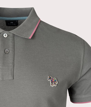 Zebra Badge Polo Shirt Grey, PS Paul Smith, EQVVS, Mannequin detail shot