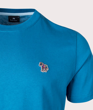 Zebra Badge T-Shirt Petrol Blue, PS Paul Smith, EQVVS, Mannequin detail 