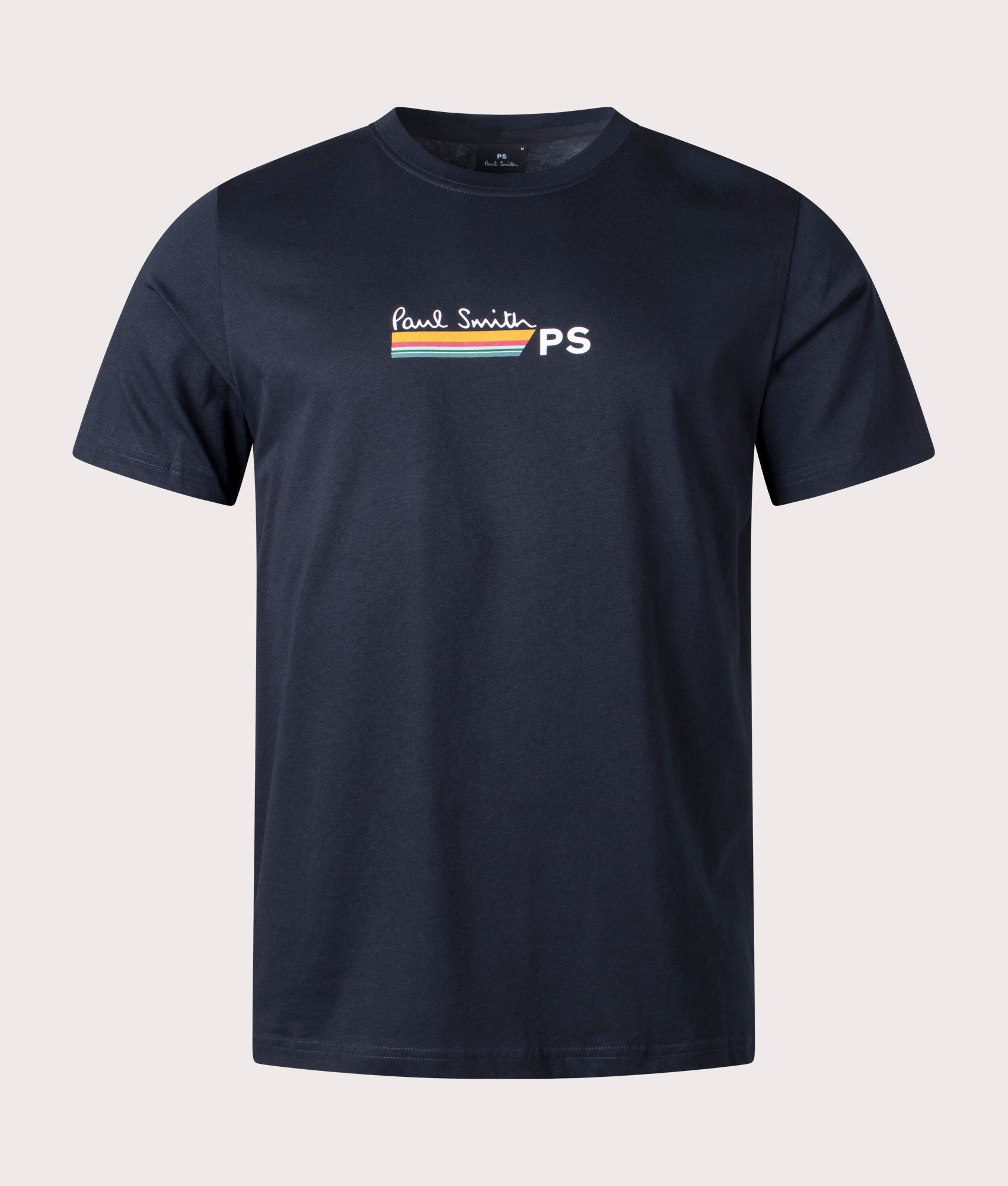 Stripe Logo T-Shirt Navy | PS Paul Smith | EQVVS