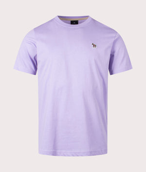 Ps Paul Smith Zebra Badge T-Shirt in 51a lilac front shot at EQVVS