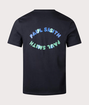 PS Paul Smith Happy Eye T-Shirt in Black with Blue and Green back Print, 100% Organic Cotton Back Shot EQVVS