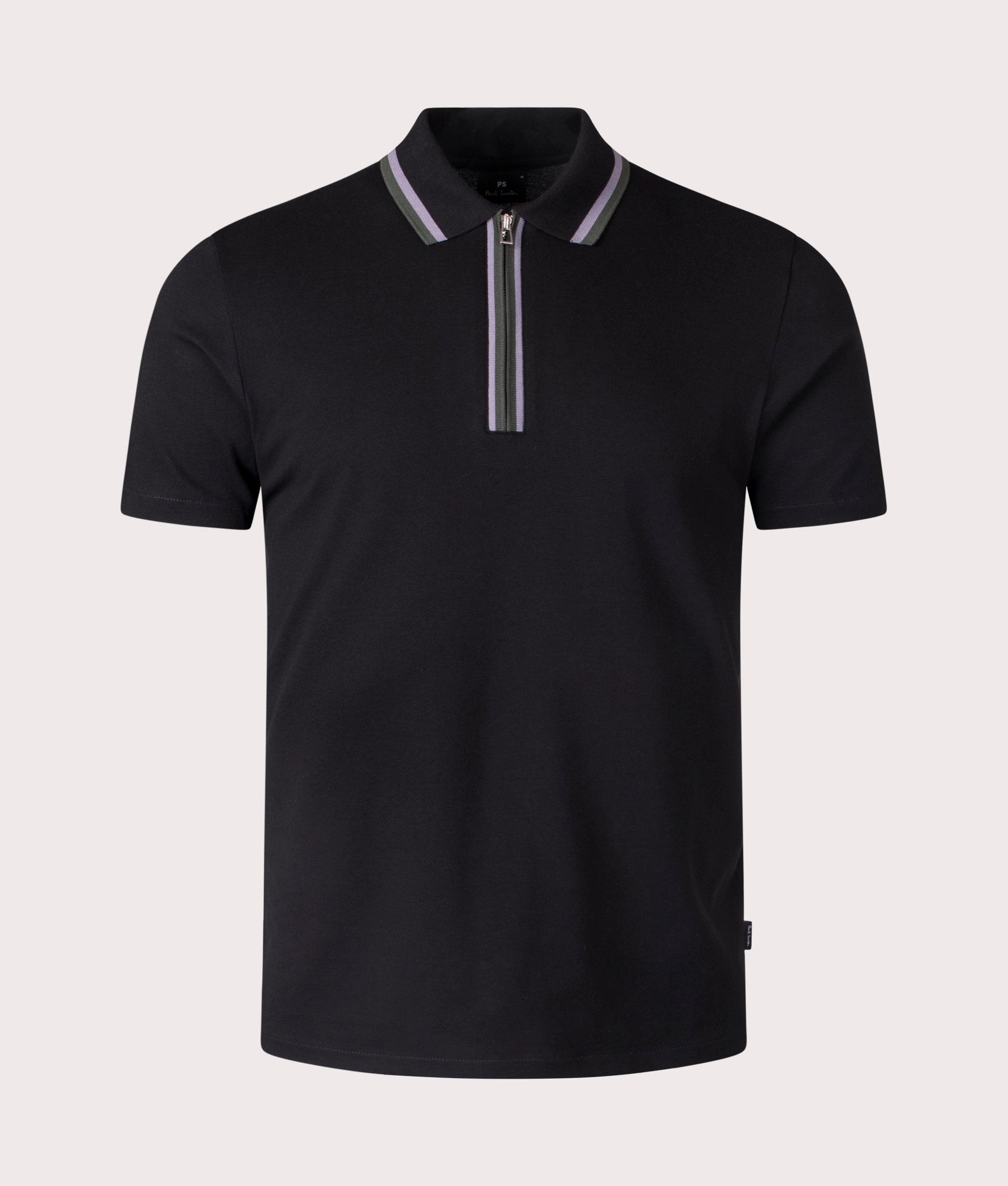 トップス i SHII Clubman Polo BOSS - Zip-neck polo shirt with piqué weave - Light Blue