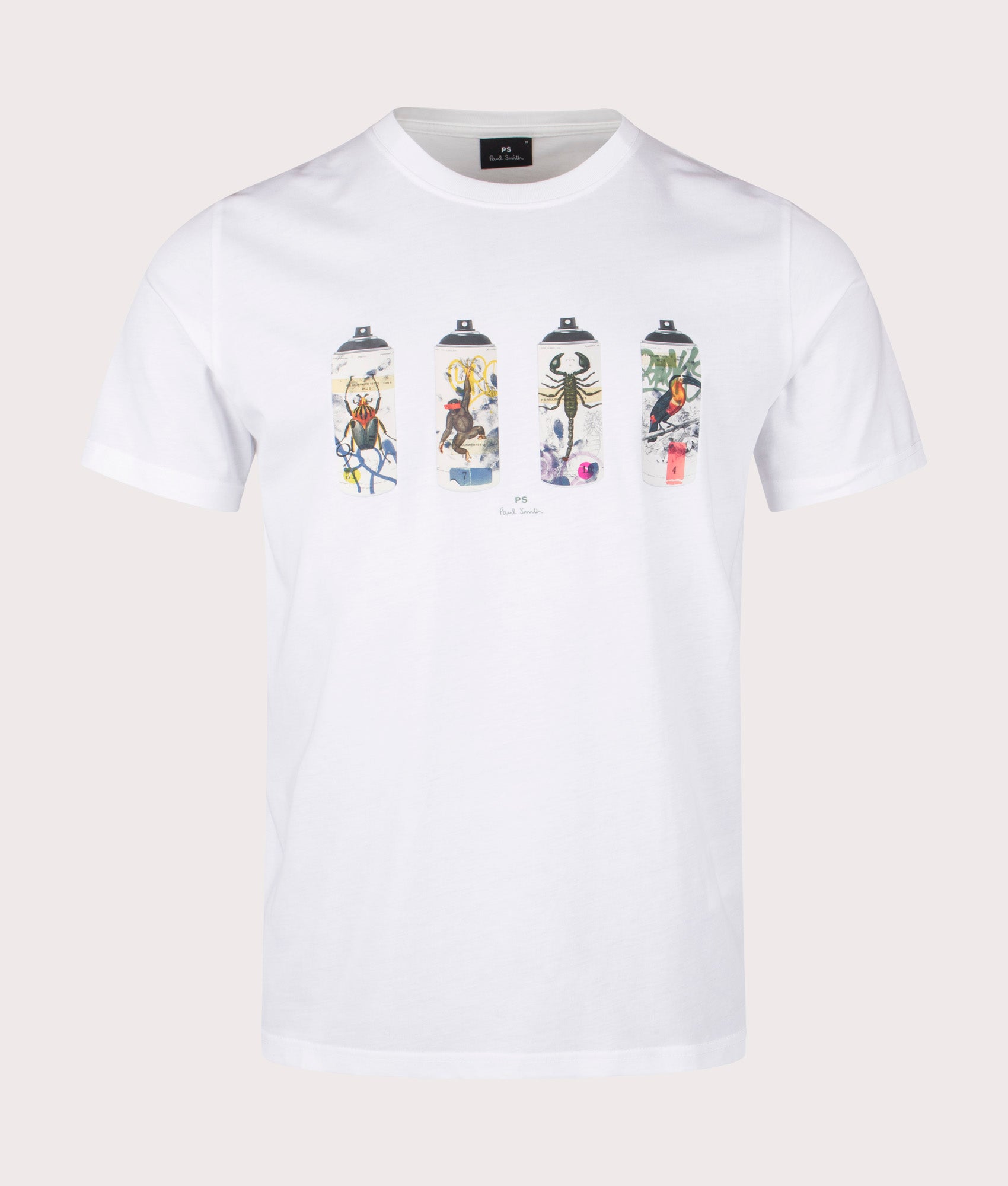 Animal 'Spray Cans' Print T-Shirt in White | Paul Smith | EQVVS