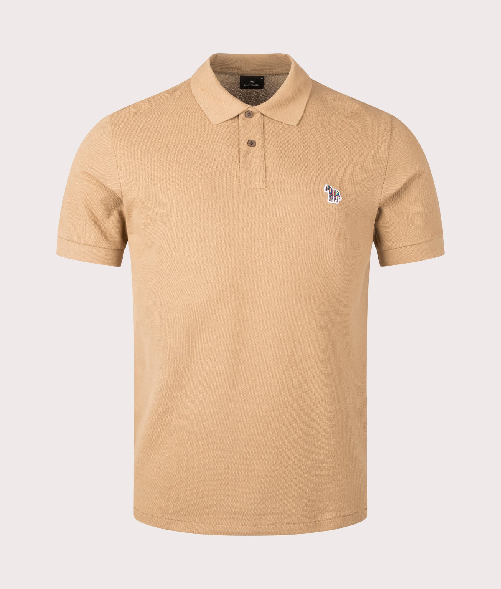 Regular Fit Zebra Polo Shirt in Camel Brown by PS Paul Smith