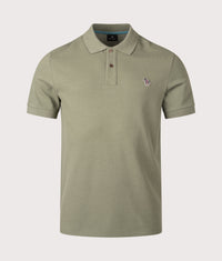 Zebra Logo Polo Shirt: 34C Light Greyish Green