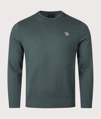 Zebra Badge Jumper: 37 Petrol Green