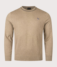 Zebra Badge Jumper: 64 Camel