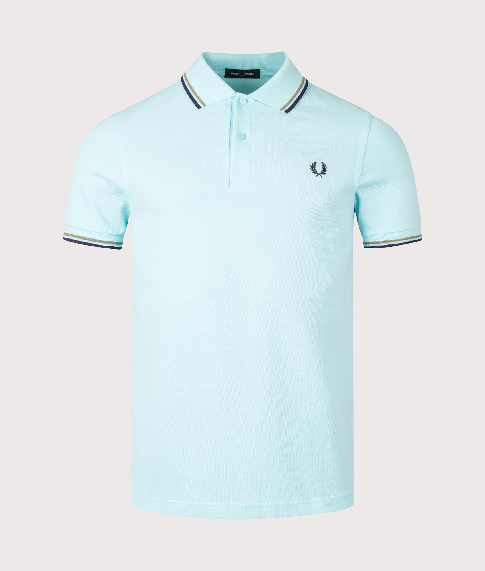 Twin Tipped FP Polo Shirt in Blue/Olive Mint/Navy | Fred Perry | EQVVS