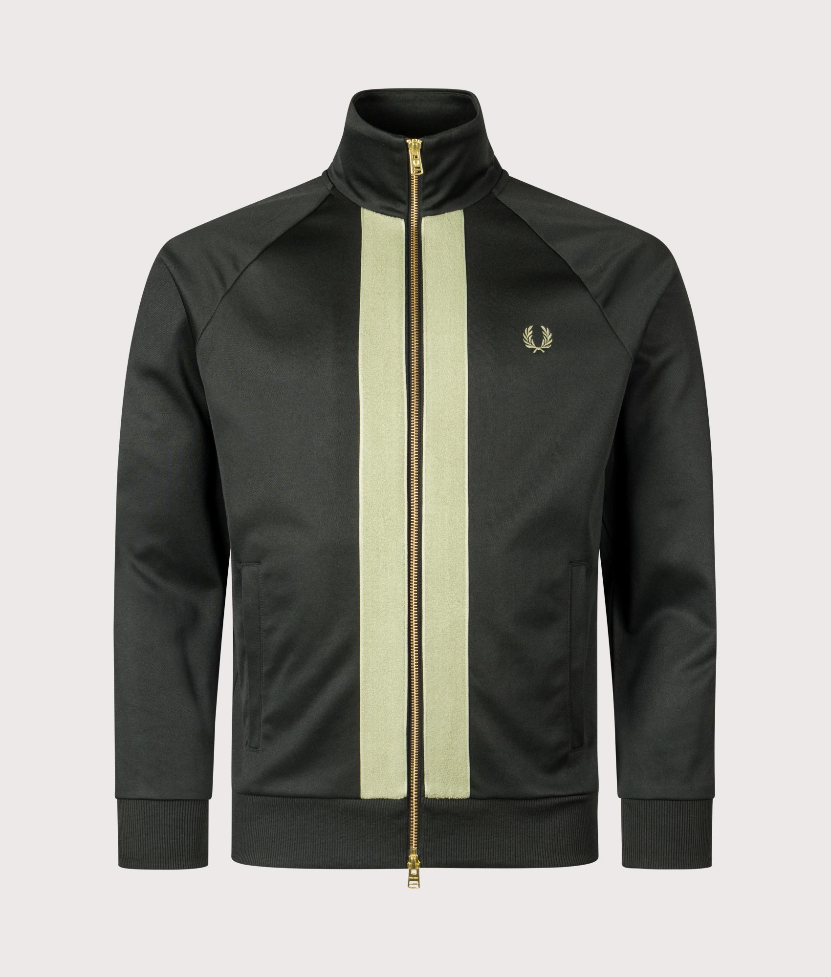 Chenille Tape Track Jacket in Night Green | Fred Perry | EQVVS