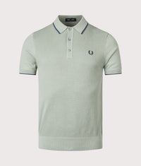Piqué Stitch Knitted Polo Shirt: Z16 Bayleaf