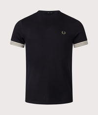 Striped Cuff T-Shirt: 184 Black