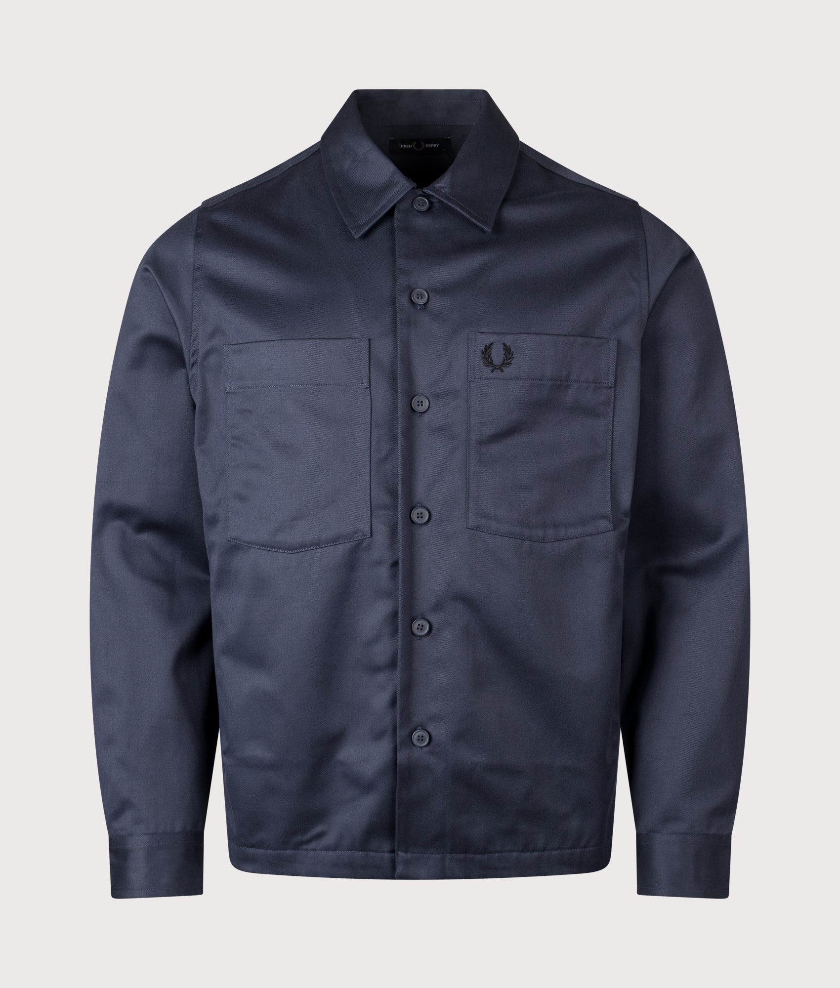 Regular Fit Twill Overshirt in Dark Airforce | Fred Perry | EQVVS